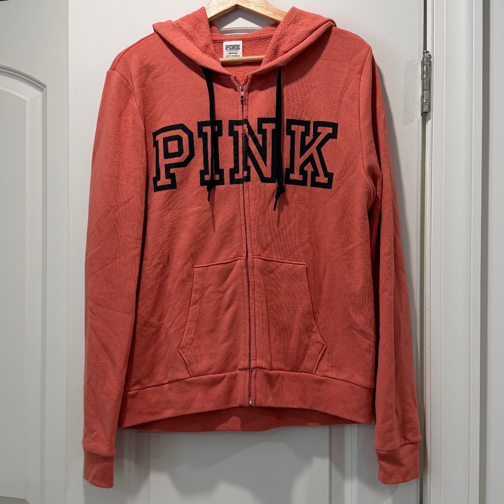 Womens PINK Full Zip Hoodie